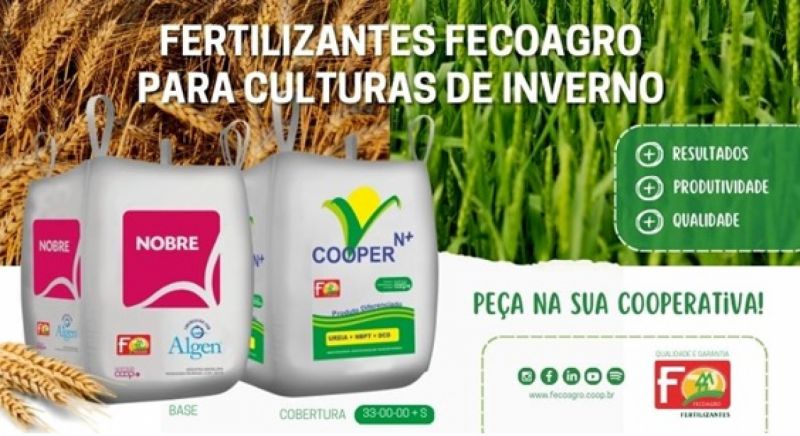 Fecoagro lança campanha de vendas de fertilizantes para inverno